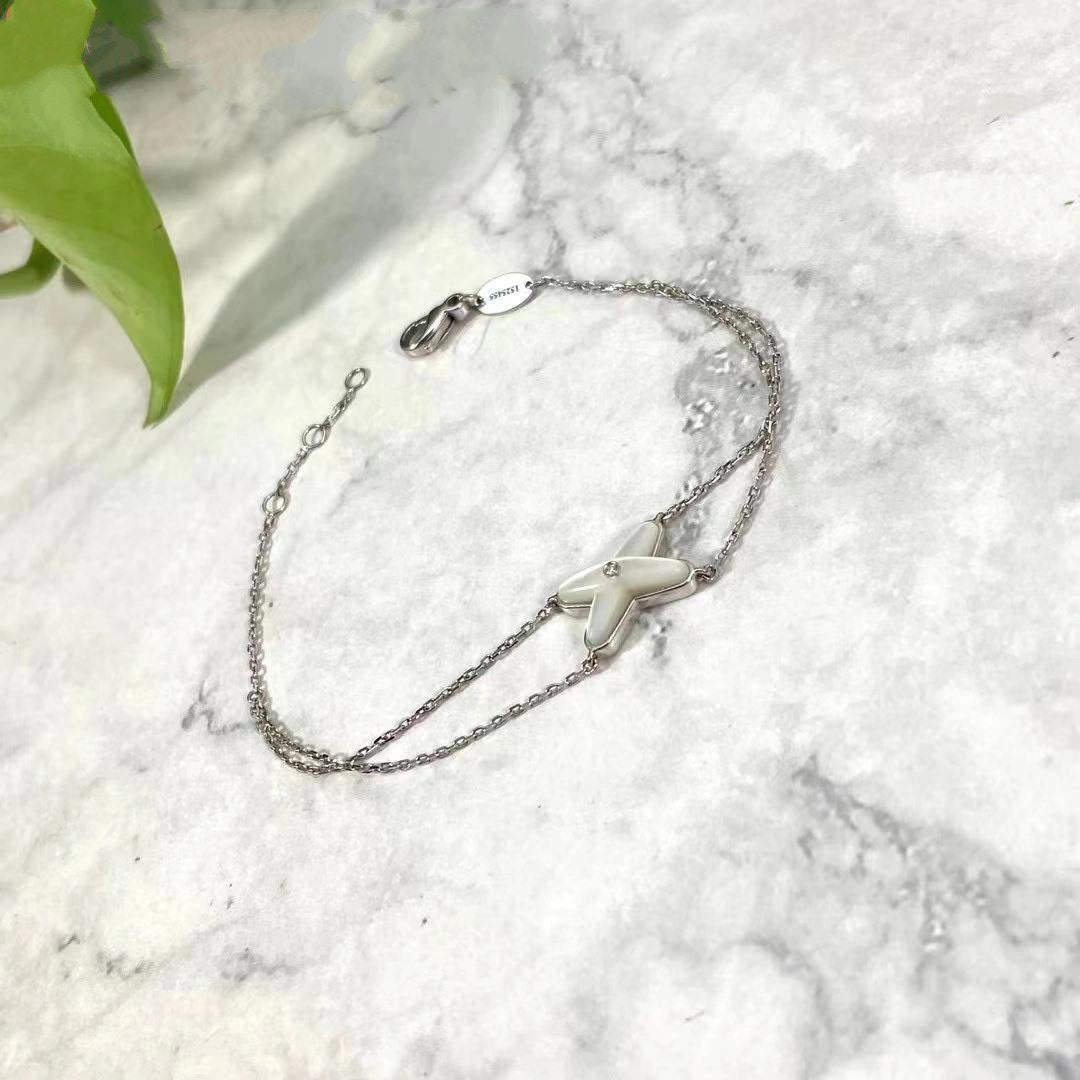 [Luxery]JEUX BRACELET WHITE MOP SILVER 1 DIAMOND