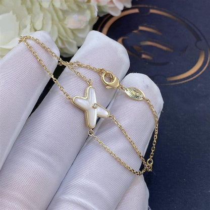 [Luxery]JEUX BRACELET WHITE MOP GOLD 1 DIAMOND