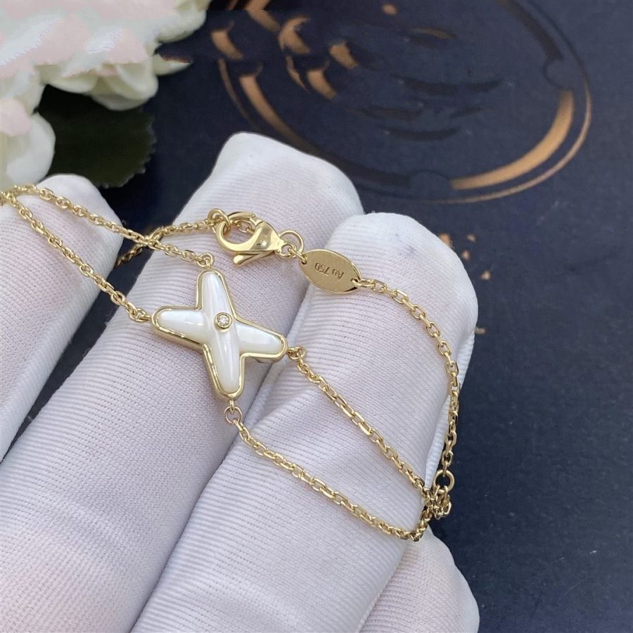 [Luxery]JEUX BRACELET WHITE MOP GOLD 1 DIAMOND