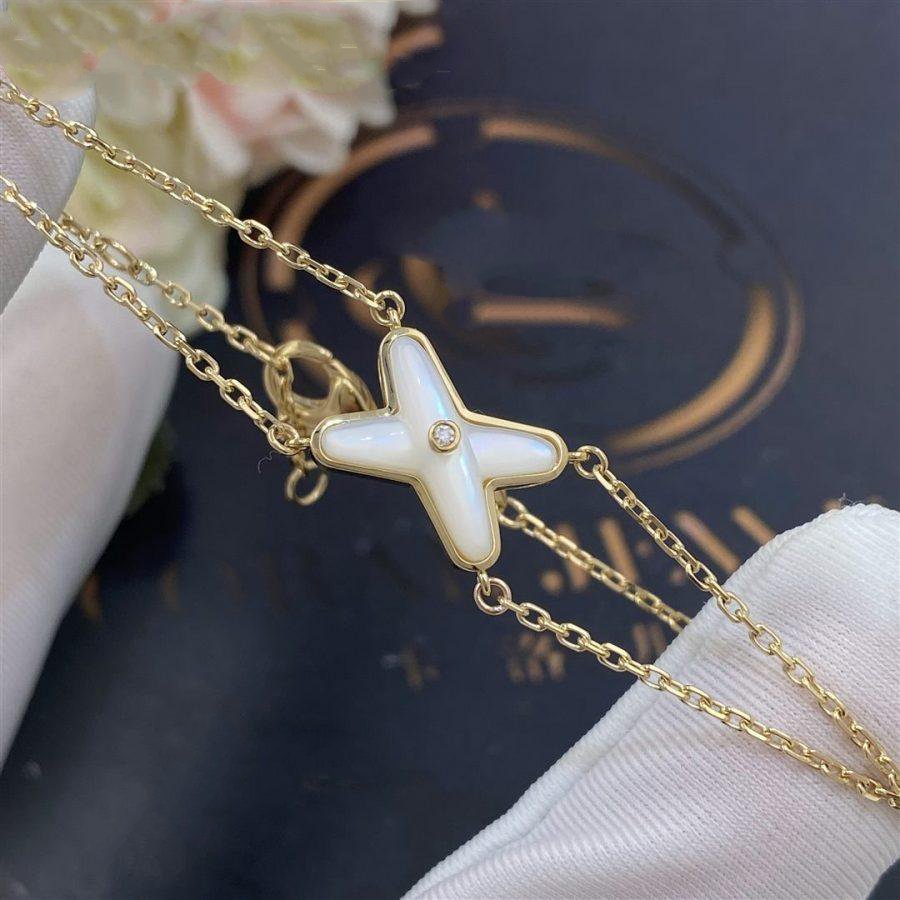 [Luxery]JEUX BRACELET WHITE MOP GOLD 1 DIAMOND