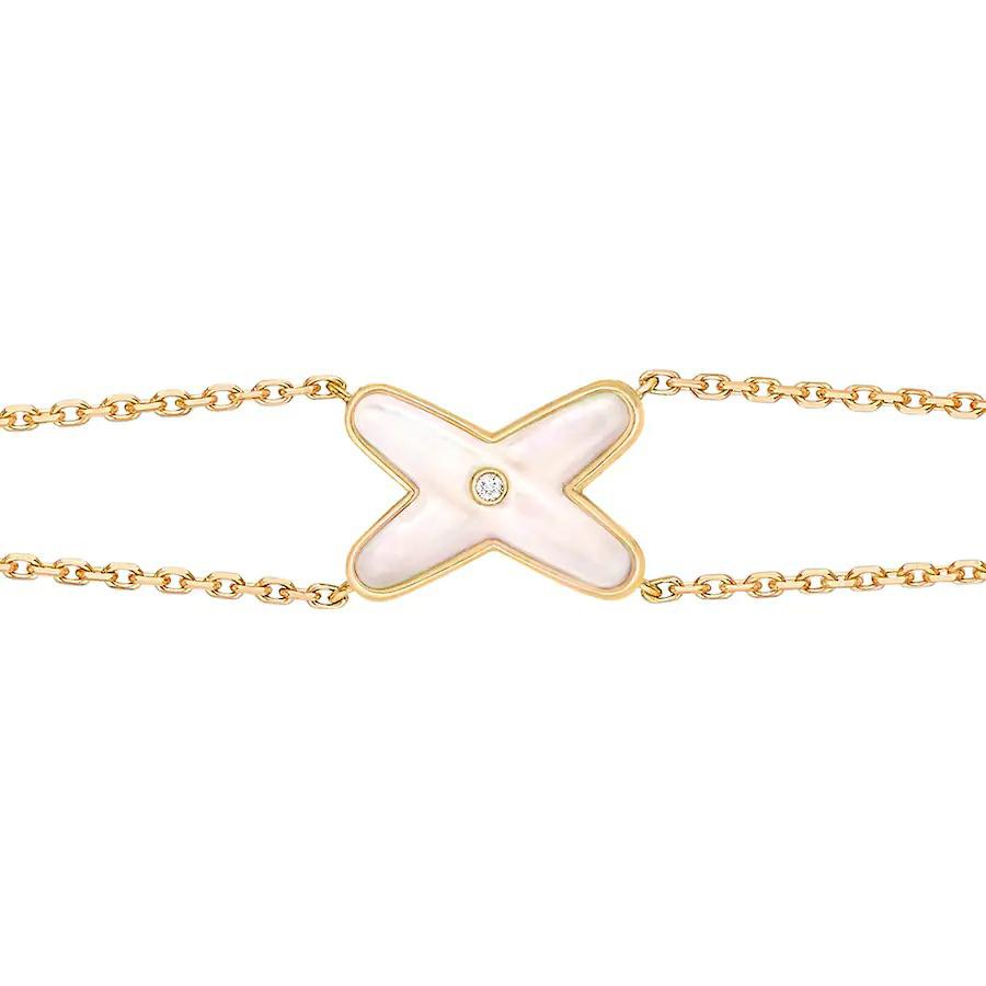 [Luxery]JEUX BRACELET WHITE MOP GOLD 1 DIAMOND