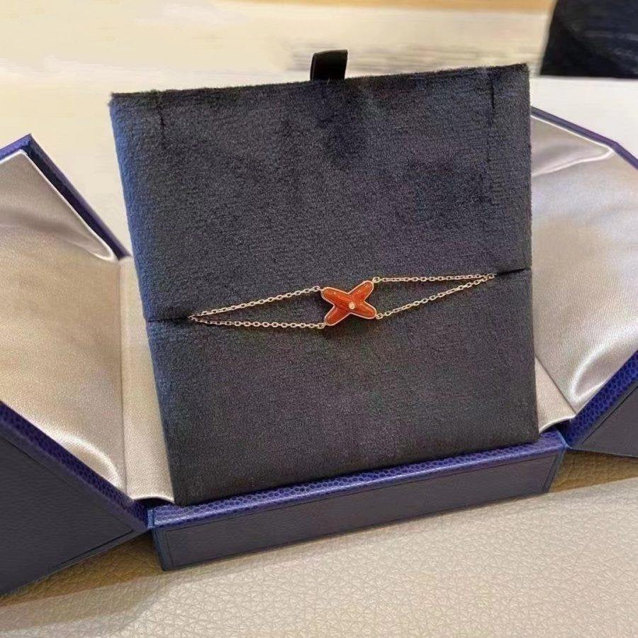 [Luxery]JEUX BRACELET CARNELIAN PINK GOLD 1 DIAMOND