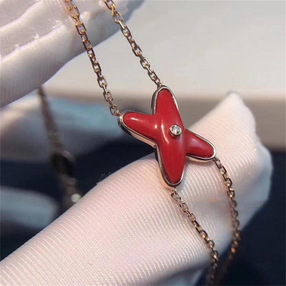 [Luxery]JEUX BRACELET CARNELIAN PINK GOLD 1 DIAMOND