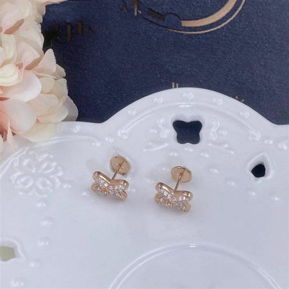 [Luxery]JEUX DE PINK GOLD DIAMOND EARRINGS