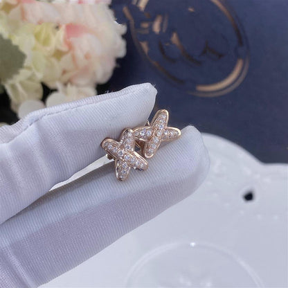 [Luxery]JEUX DE PINK GOLD DIAMOND EARRINGS