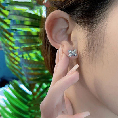 [Luxery]JEUX DE SILVER DIAMOND EARRINGS