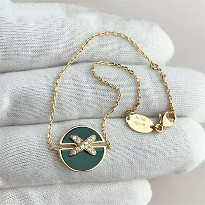 [Luxery]JEUX DE BRACELET MALACHITE PINK GOLD DIAMONDS