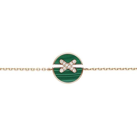 [Luxery]JEUX DE BRACELET MALACHITE PINK GOLD DIAMONDS
