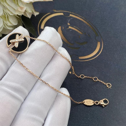 [Luxery]JEUX DE BRACELET ONYX PINK GOLD DIAMOND