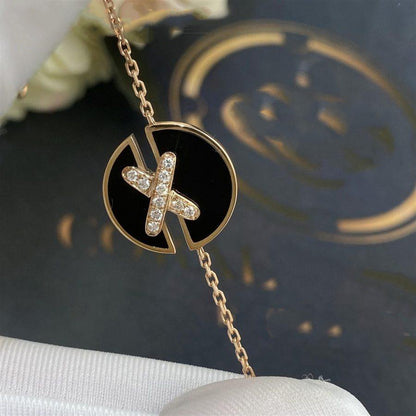 [Luxery]JEUX DE BRACELET ONYX PINK GOLD DIAMOND