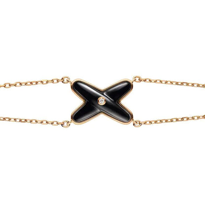 [Luxery]JEUX BRACELET ONYX PINK GOLD 1 DIAMOND