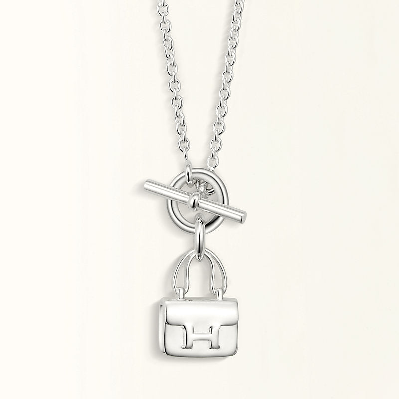 [Luxery]POP H PEDANT SILVER NECKLACE
