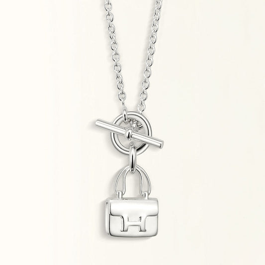 [Luxery]POP H PEDANT SILVER NECKLACE