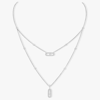 [Luxery]MOVE 2 ROW DIAMOND NECKLACE