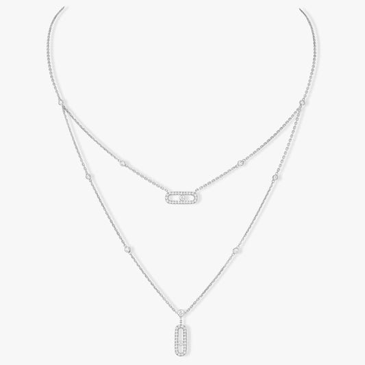 [Luxery]MOVE 2 ROW DIAMOND NECKLACE