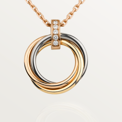 [Luxery]TRINITY NECKLACE GOLD  DIAMONDS