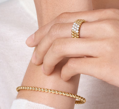 [Luxery]Three-row diamond ring