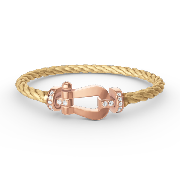 [Luxery]FORCE LARGE HORSESHOE HALF DIAMOND BRACELET ROSE GOLD