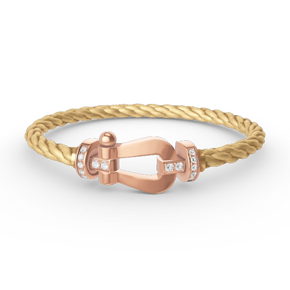 [Luxery]FORCE LARGE HORSESHOE HALF DIAMOND BRACELET ROSE GOLD