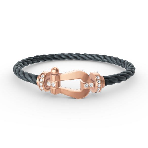 [Luxery]FORCE LARGE HORSESHOE HALF DIAMOND BRACELET ROSE GOLD