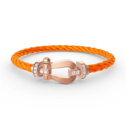 [Luxery]FORCE LARGE HORSESHOE HALF DIAMOND BRACELET ROSE GOLD