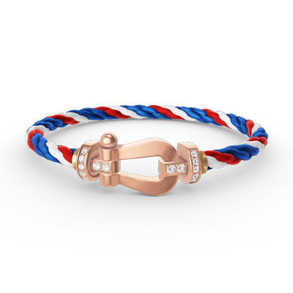 [Luxery]FORCE LARGE HORSESHOE HALF DIAMOND BRACELET ROSE GOLD