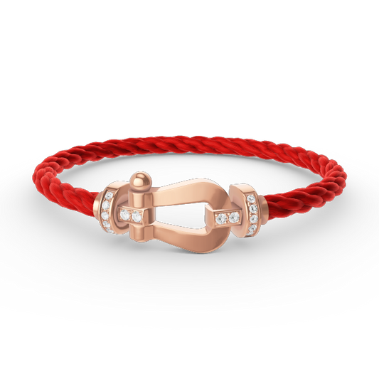 [Luxery]FORCE LARGE HORSESHOE HALF DIAMOND BRACELET ROSE GOLD