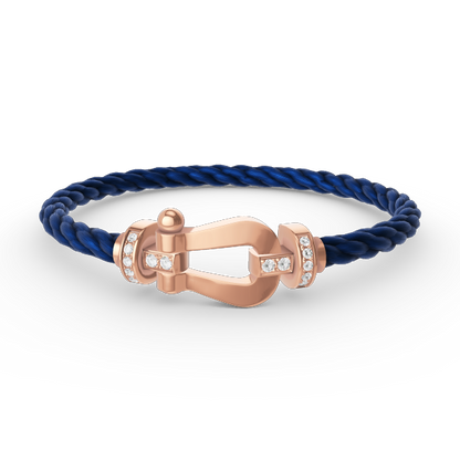 [Luxery]FORCE LARGE HORSESHOE HALF DIAMOND BRACELET ROSE GOLD