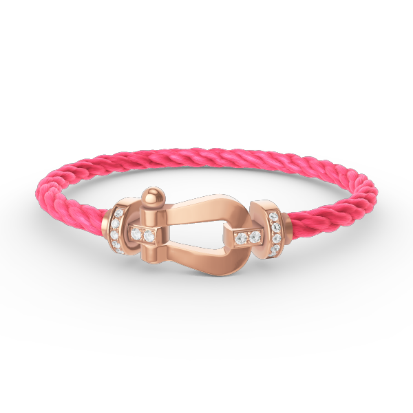 [Luxery]FORCE LARGE HORSESHOE HALF DIAMOND BRACELET ROSE GOLD