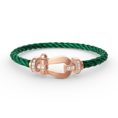 [Luxery]FORCE LARGE HORSESHOE HALF DIAMOND BRACELET ROSE GOLD