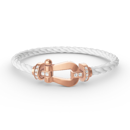 [Luxery]FORCE LARGE HORSESHOE HALF DIAMOND BRACELET ROSE GOLD
