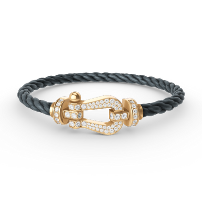 [Luxery]FORCE LARGE HORSESHOE FULL DIAMOND BRACELET GOLD