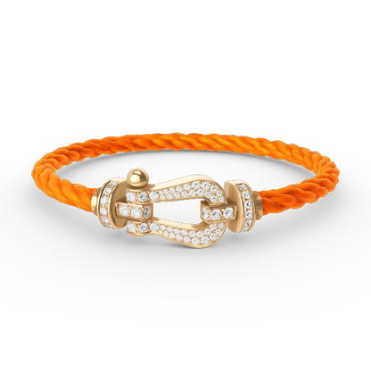 [Luxery]FORCE LARGE HORSESHOE FULL DIAMOND BRACELET GOLD