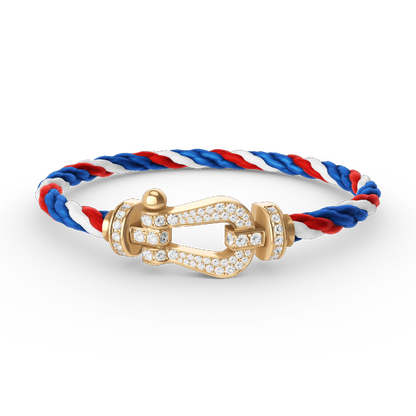 [Luxery]FORCE LARGE HORSESHOE FULL DIAMOND BRACELET GOLD
