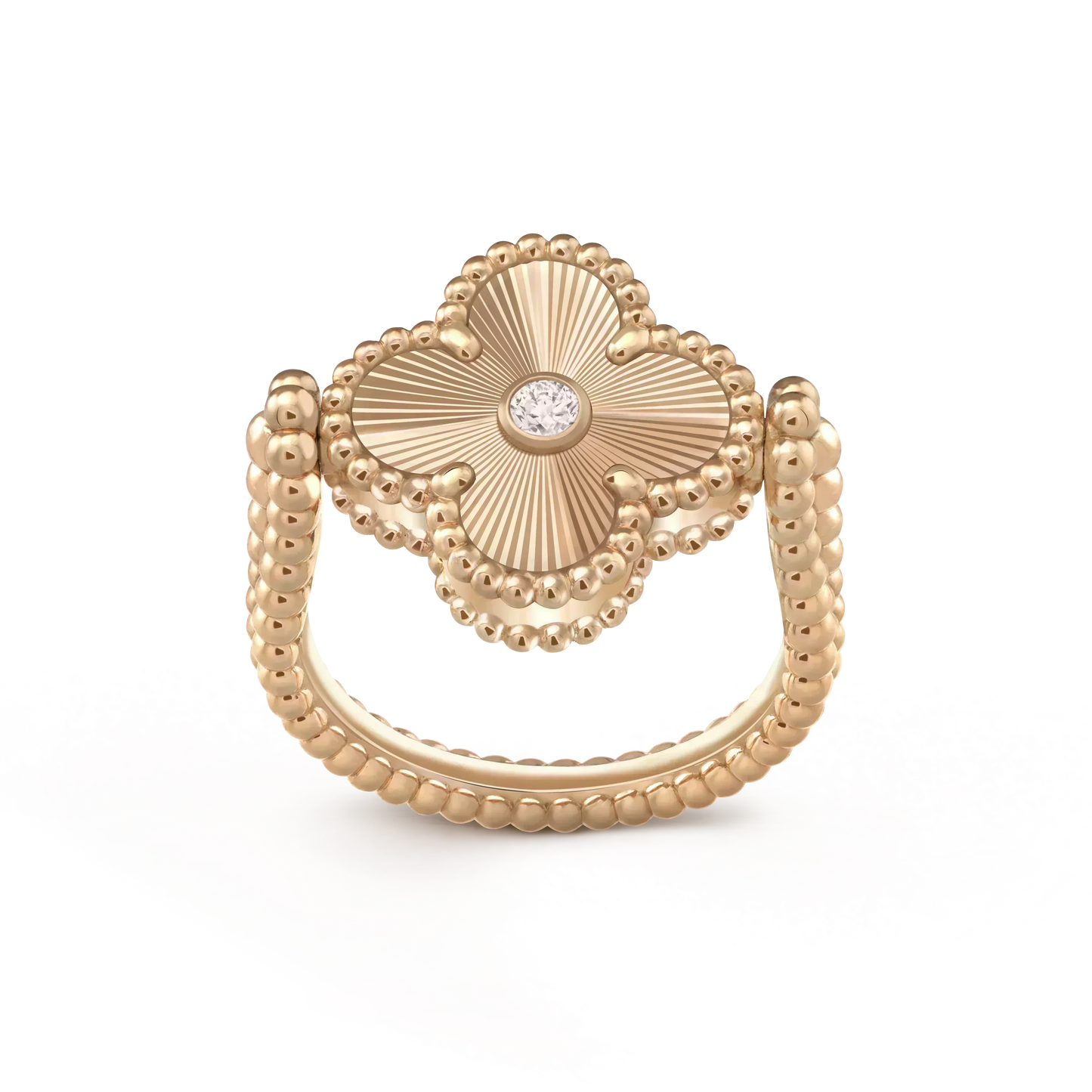 [Luxery]CLOVER RIVERSIBLE ROSE GOLD RING
