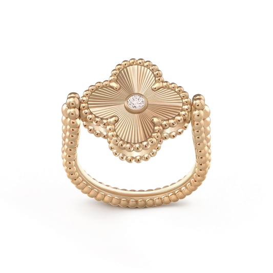 [Luxery]CLOVER RIVERSIBLE ROSE GOLD RING