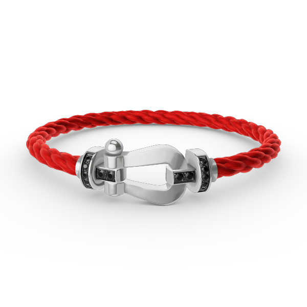 [Luxery]FORCE LARGE HORSESHOE BLACK DIAMOND BRACELET SILVER