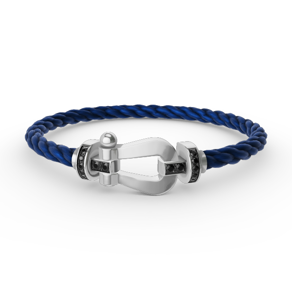 [Luxery]FORCE LARGE HORSESHOE BLACK DIAMOND BRACELET SILVER