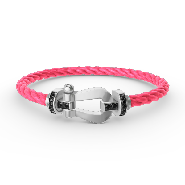 [Luxery]FORCE LARGE HORSESHOE BLACK DIAMOND BRACELET SILVER