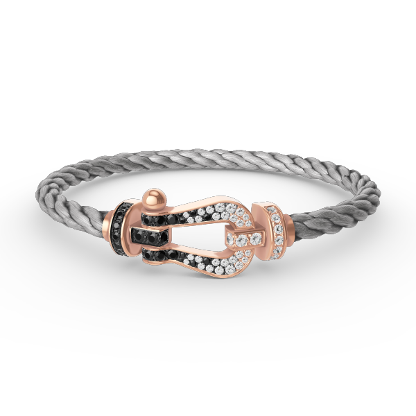 [Luxery]FORCE LARGE HORSESHOE BLACK WHITE DIAMOND BRACELET ROSE GOLD