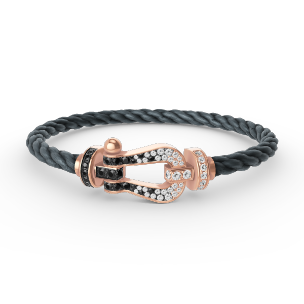 [Luxery]FORCE LARGE HORSESHOE BLACK WHITE DIAMOND BRACELET ROSE GOLD
