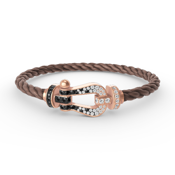 [Luxery]FORCE LARGE HORSESHOE BLACK WHITE DIAMOND BRACELET ROSE GOLD