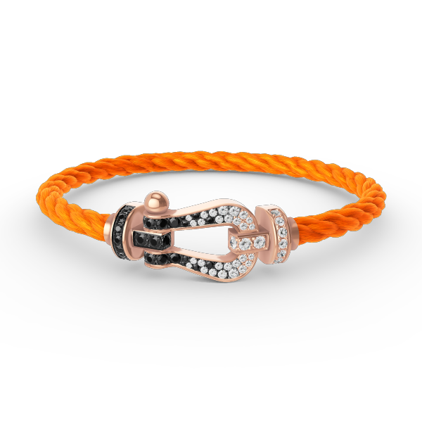 [Luxery]FORCE LARGE HORSESHOE BLACK WHITE DIAMOND BRACELET ROSE GOLD