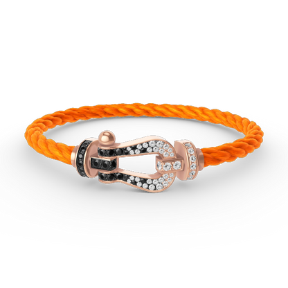 [Luxery]FORCE LARGE HORSESHOE BLACK WHITE DIAMOND BRACELET ROSE GOLD