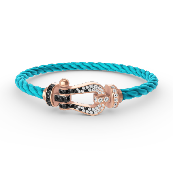 [Luxery]FORCE LARGE HORSESHOE BLACK WHITE DIAMOND BRACELET ROSE GOLD