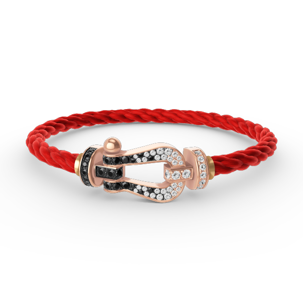 [Luxery]FORCE LARGE HORSESHOE BLACK WHITE DIAMOND BRACELET ROSE GOLD