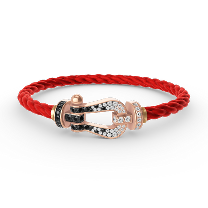 [Luxery]FORCE LARGE HORSESHOE BLACK WHITE DIAMOND BRACELET ROSE GOLD