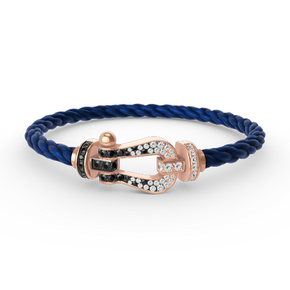 [Luxery]FORCE LARGE HORSESHOE BLACK WHITE DIAMOND BRACELET ROSE GOLD