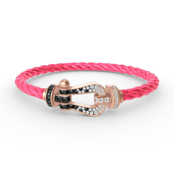 [Luxery]FORCE LARGE HORSESHOE BLACK WHITE DIAMOND BRACELET ROSE GOLD