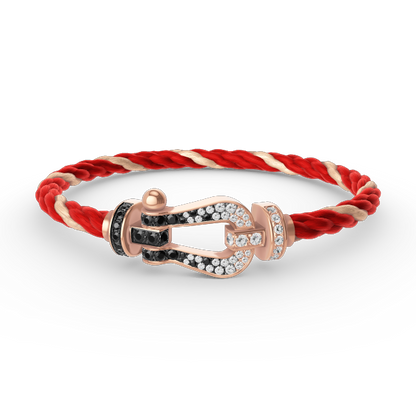 [Luxery]FORCE LARGE HORSESHOE BLACK WHITE DIAMOND BRACELET ROSE GOLD
